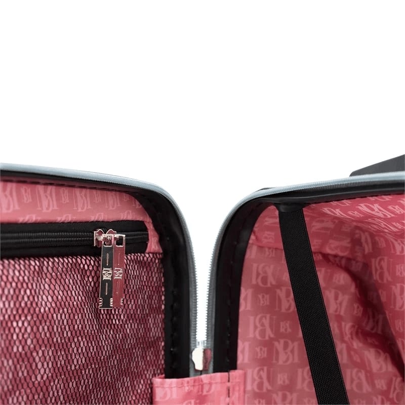 Badgley Mischka Essence 3-piece Plastic Luggage Set in Pink