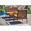 Teaset 4 Piece Outdoor Patio Bistro Conversation Set in Brown/Orange