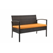 Teaset 4 Piece Outdoor Patio Bistro Conversation Set in Brown/Orange