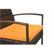 Teaset 4 Piece Outdoor Patio Bistro Conversation Set in Brown/Orange