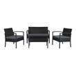 Carlyssa 4 Piece Wicker Outdoor Conversation Set with Gray Cushions by Thy-Hom