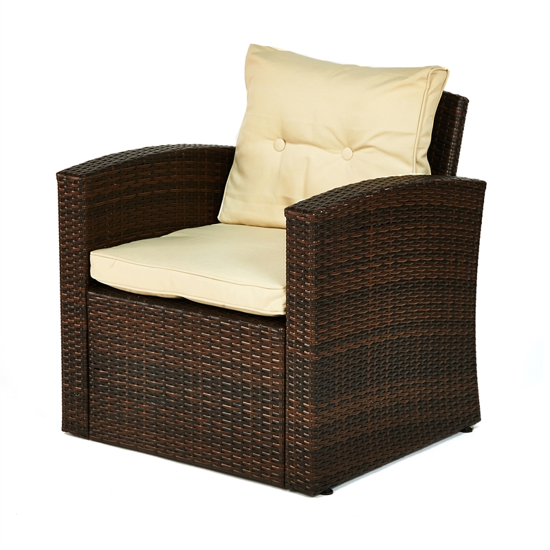 Rawtenstall 4 Piece Wicker Outdoor Conversation Group in Beige by Thy-Hom