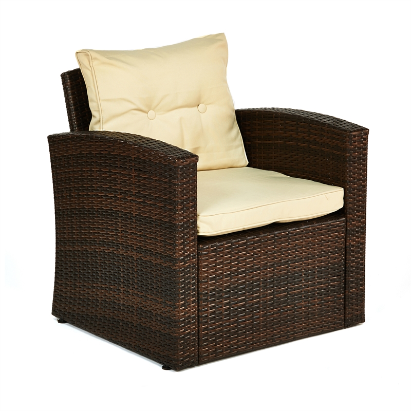 Rawtenstall 4 Piece Wicker Outdoor Conversation Group in Beige by Thy-Hom