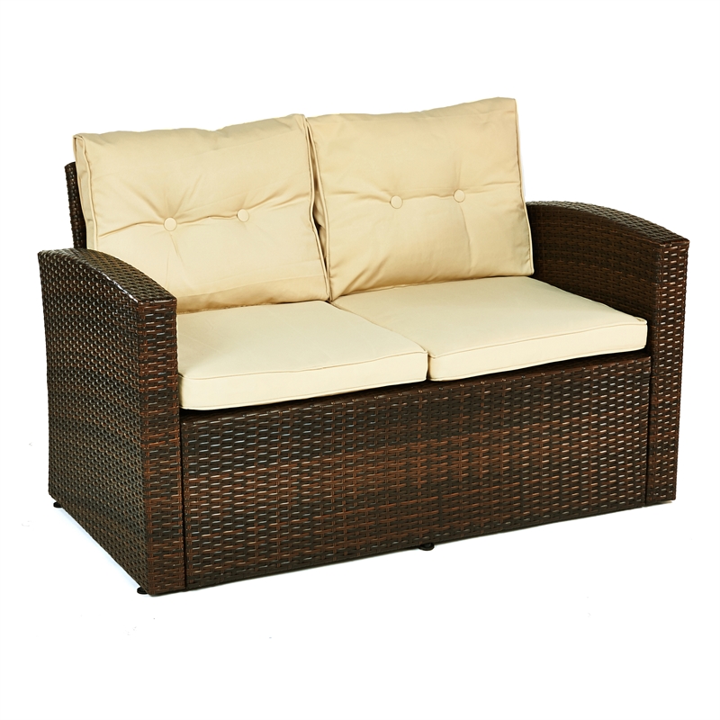 Rawtenstall 4 Piece Wicker Outdoor Conversation Group in Beige by Thy-Hom