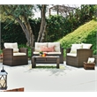 Rawtenstall 4 Piece Wicker Outdoor Conversation Group in Beige by Thy-Hom