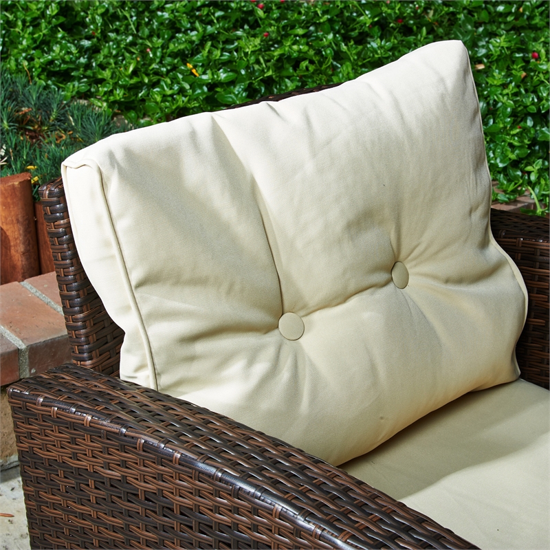 Rawtenstall 4 Piece Wicker Outdoor Conversation Group in Beige by Thy-Hom