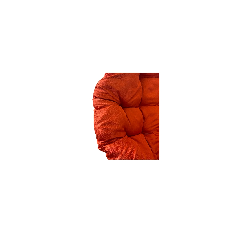Claborn Swivel Outdoor Papasan Chair Brown Wicker in Orange by Thy-Hom