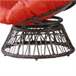 Claborn Swivel Outdoor Papasan Chair Brown Wicker in Orange by Thy-Hom