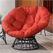 Claborn Swivel Outdoor Papasan Chair Brown Wicker in Orange by Thy-Hom