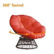 Claborn Swivel Outdoor Papasan Chair Brown Wicker in Orange by Thy-Hom