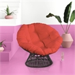 Claborn Swivel Outdoor Papasan Chair Brown Wicker in Orange by Thy-Hom