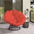 Claborn Swivel Outdoor Papasan Chair Brown Wicker in Orange by Thy-Hom