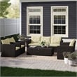 Thy-Hom Arlington Outdoor Brown Wicker Furniture Set Beige Cushions