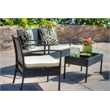 Thy-Hom Teaset 4 Piece Patio Bitro Set Outdoor Conversation Set in Black/Beige