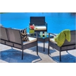 Thy-Hom Teaset 4 Piece Patio Bitro Set Outdoor Conversation Set in Black/Beige
