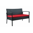 Thy-Hom Teaset 4 Piece Patio Bitro Set Outdoor Conversation Set in Black/Red