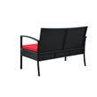 Thy-Hom Teaset 4 Piece Patio Bitro Set Outdoor Conversation Set in Black/Red