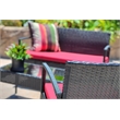 Thy-Hom Teaset 4 Piece Patio Bitro Set Outdoor Conversation Set in Black/Red