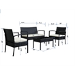 Teaset 4 Piece Patio Outdoor Conversation Set in Black/Blue by Thy-Hom