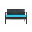 Teaset 4 Piece Patio Outdoor Conversation Set in Black/Blue by Thy-Hom