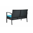 Teaset 4 Piece Patio Outdoor Conversation Set in Black/Blue by Thy-Hom