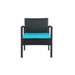 Teaset 4 Piece Patio Outdoor Conversation Set in Black/Blue by Thy-Hom