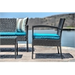 Teaset 4 Piece Patio Outdoor Conversation Set in Black/Blue by Thy-Hom