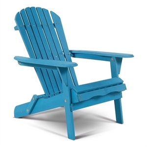 Villartet Solid Wood Classic Adirondack Outdoor Folding Chair Blue by Thy-Hom