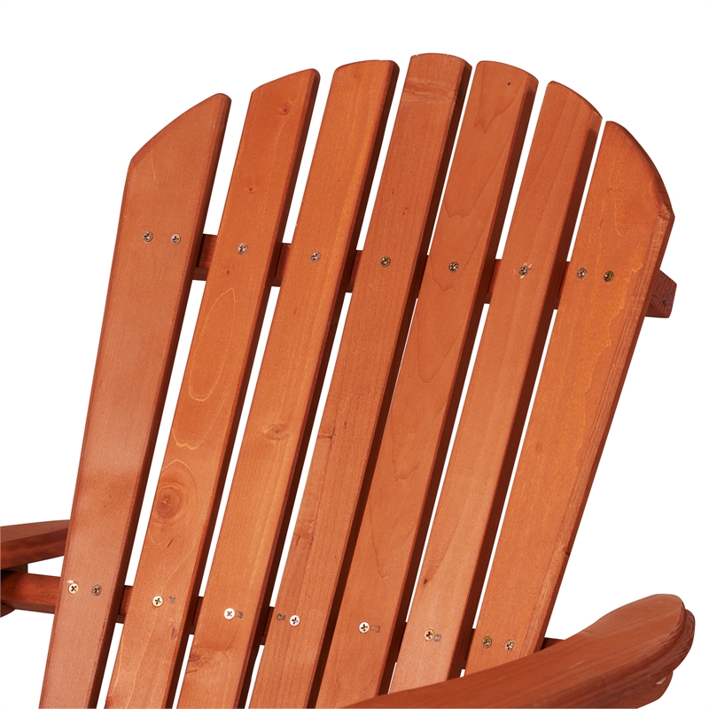 Villartet Solid Wood Classic Adirondack Outdoor Folding Chair Walnut by Thy-Hom