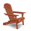 Villartet Solid Wood Classic Adirondack Outdoor Folding Chair Walnut by Thy-Hom