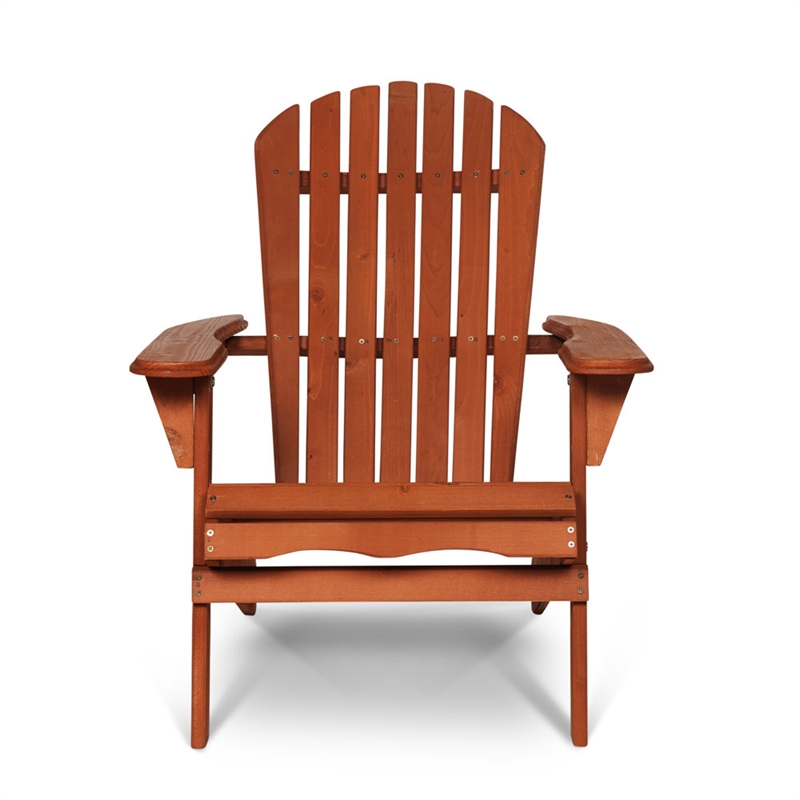 Villartet Solid Wood Classic Adirondack Outdoor Folding Chair Walnut by Thy-Hom