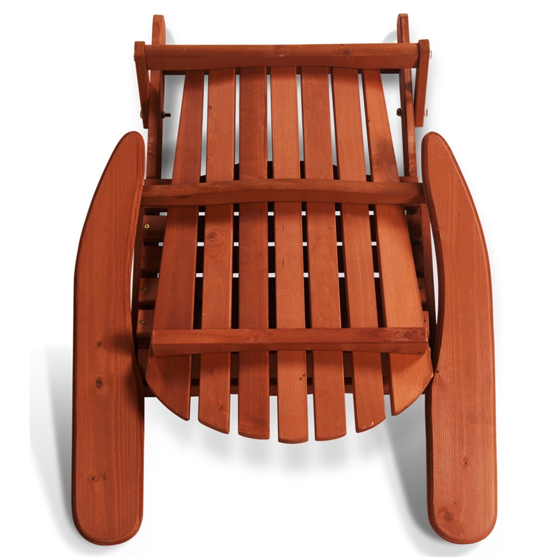 Villartet Solid Wood Classic Adirondack Outdoor Folding Chair Walnut by Thy-Hom