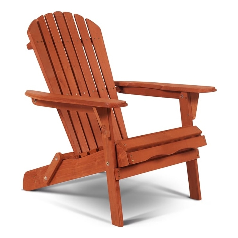 Villartet Solid Wood Classic Adirondack Outdoor Folding Chair Walnut by Thy-Hom