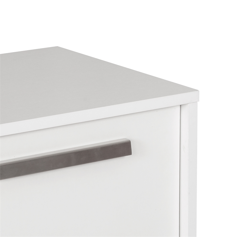 AGHDECO Baroda 4-Shelf Contemporary Particle Board/Wood Credenza in White