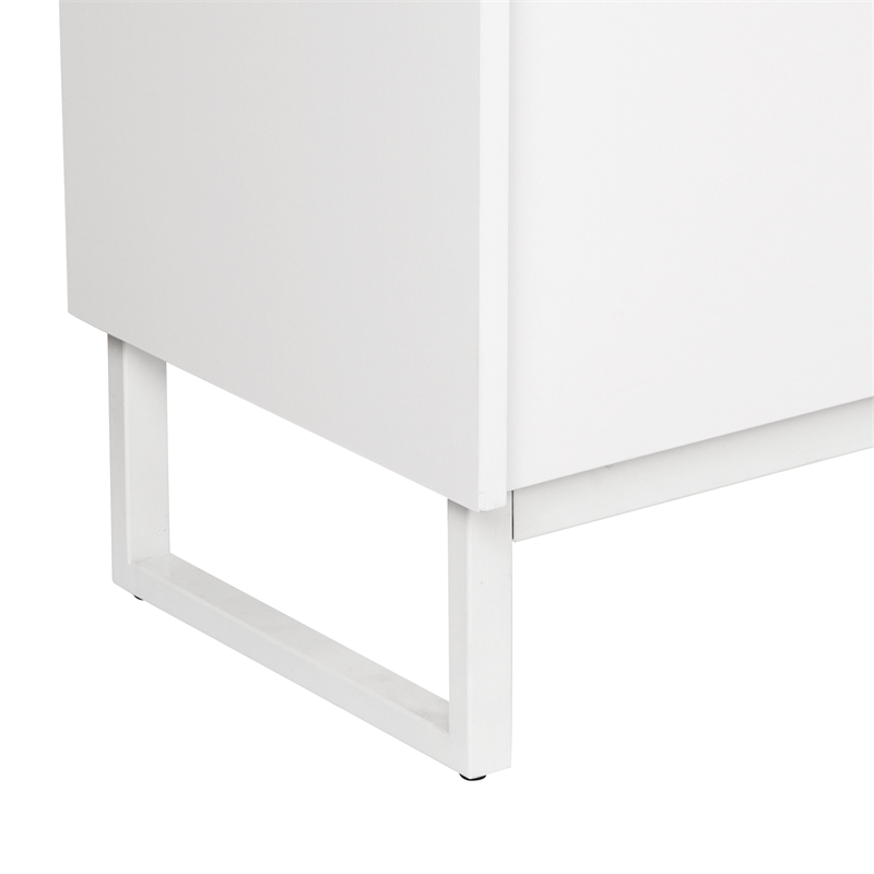 AGHDECO Baroda 4-Shelf Contemporary Particle Board/Wood Credenza in White