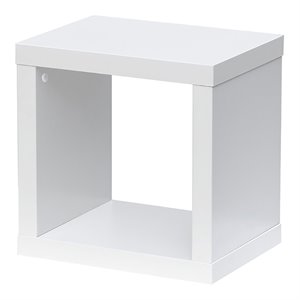 aghdeco 1-cube contemporary particle board/wood bookcase in white