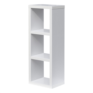 aghdeco 3-cube contemporary particle board/wood bookcase in white