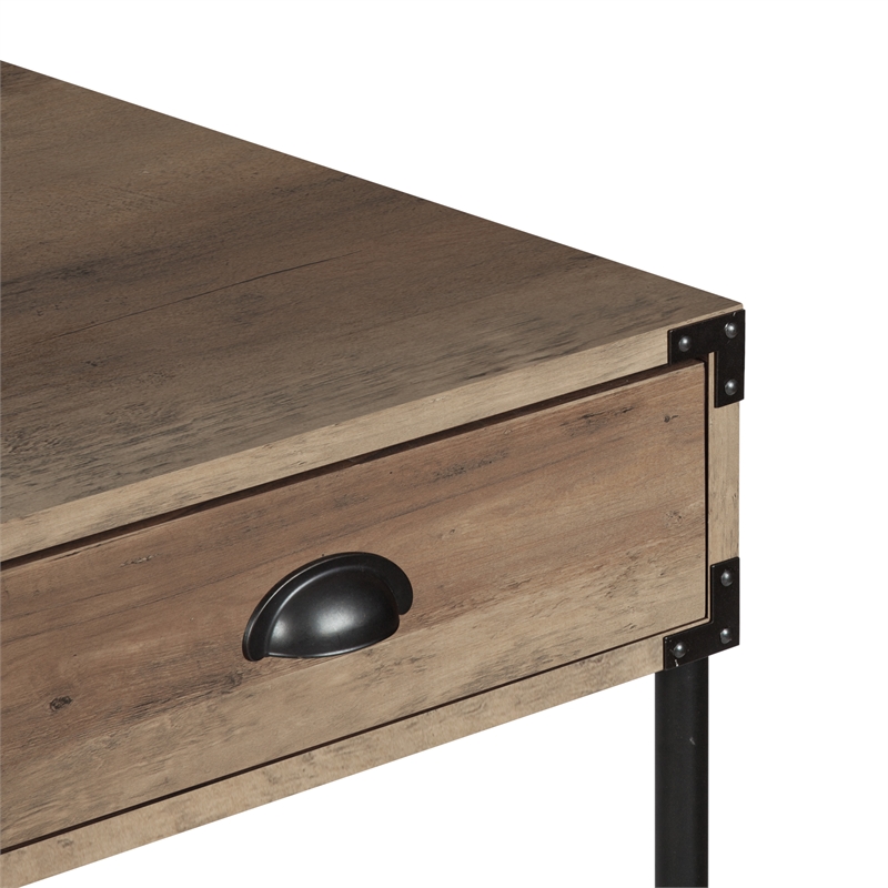 AGHDECO Orman Contemporary Steel and Wood Desk in Rustic Oak