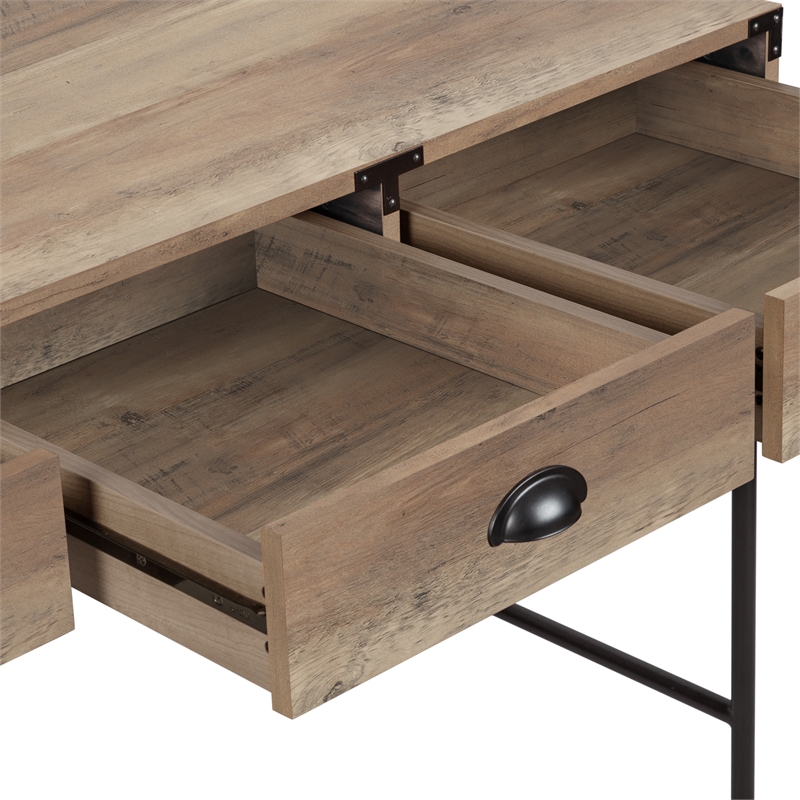 AGHDECO Orman Contemporary Steel and Wood Desk in Rustic Oak