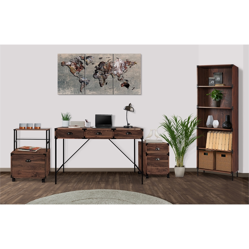 AGHDECO Orman Transitional Particle Board/Wood Desk in Walnut