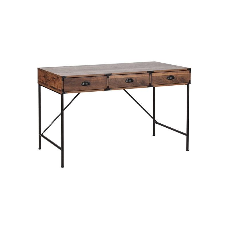 AGHDECO Orman Transitional Particle Board/Wood Desk in Walnut