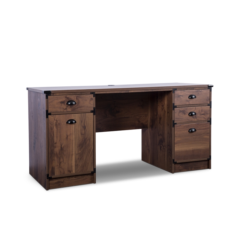 AGHDECO Orman Transitional Particle Board/Wood Desk in Walnut
