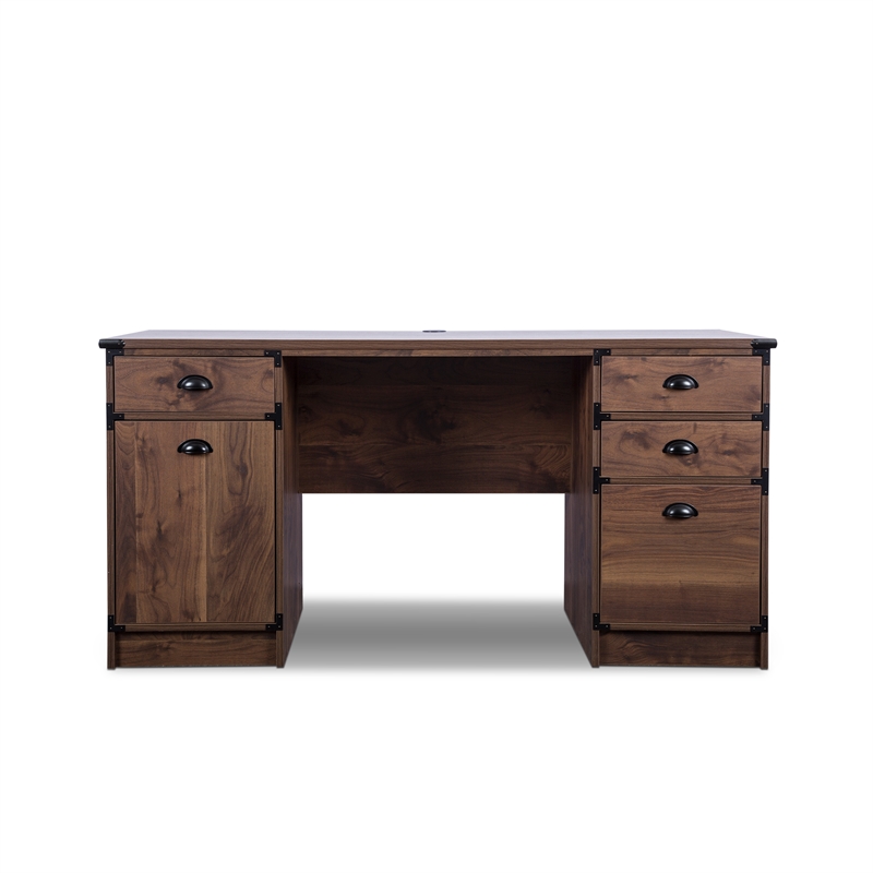 AGHDECO Orman Transitional Particle Board/Wood Desk in Walnut