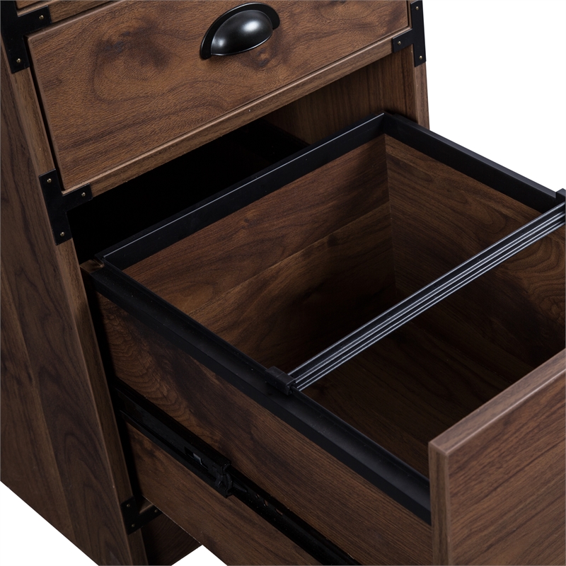 AGHDECO Orman Transitional Particle Board/Wood Desk in Walnut