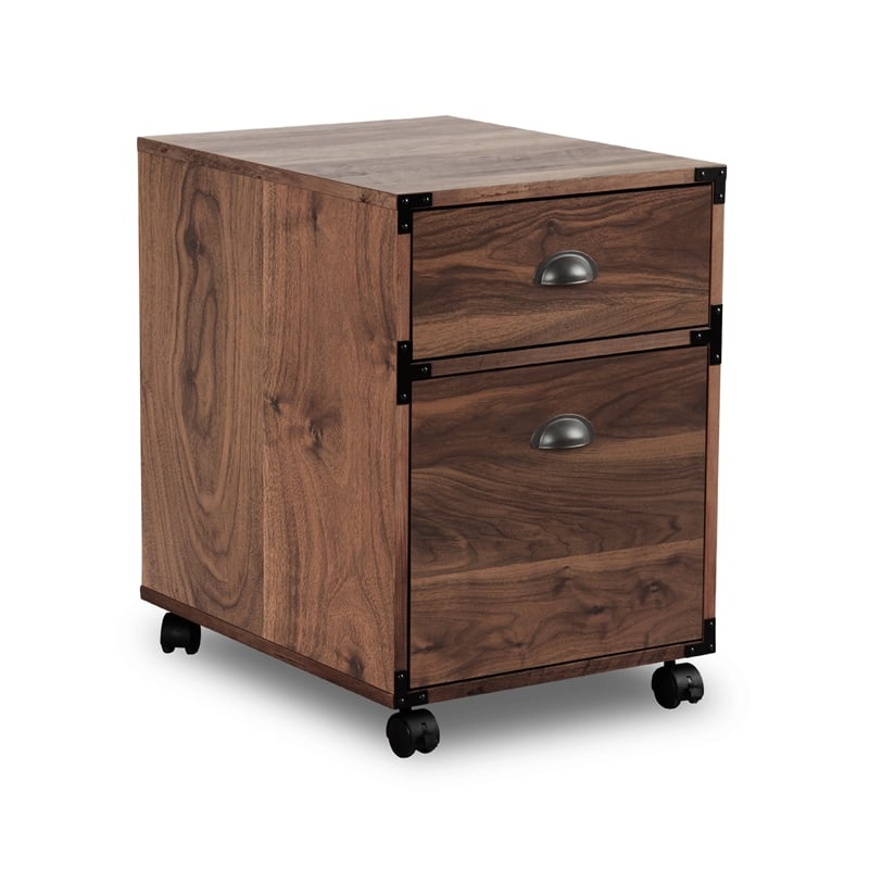 AGHDECO Orman 2-Drawer Wood Vertical Filing Cabinet in Walnut