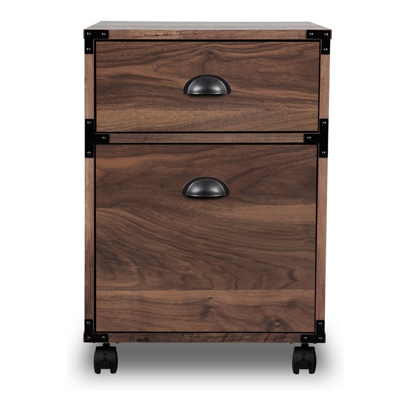 AGHDECO Orman 2-Drawer Wood Vertical Filing Cabinet in Walnut