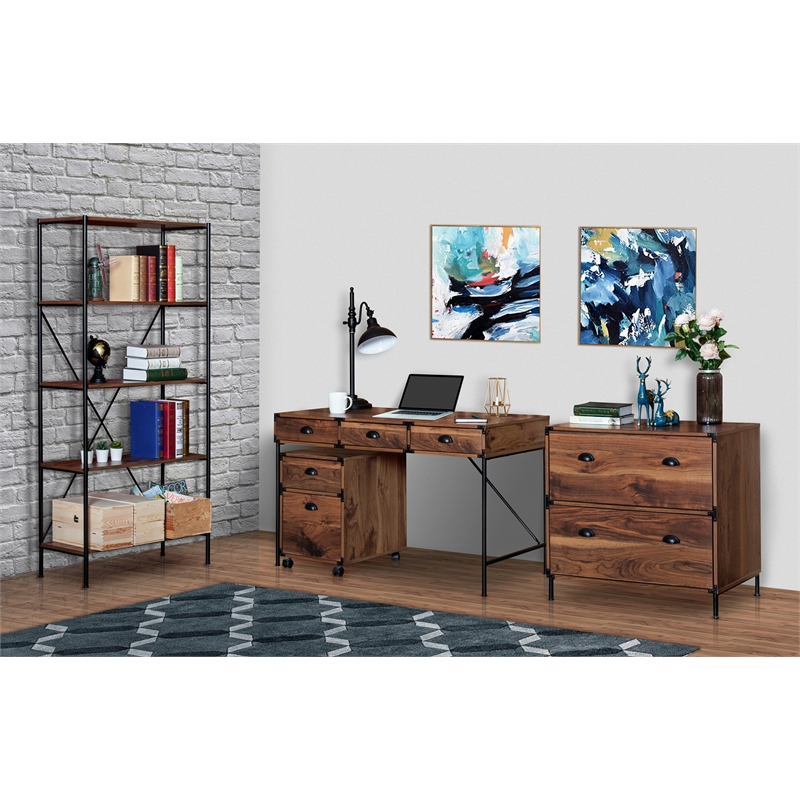 AGHDECO Orman 2-Drawer Wood Lateral Filing Cabinet in Walnut