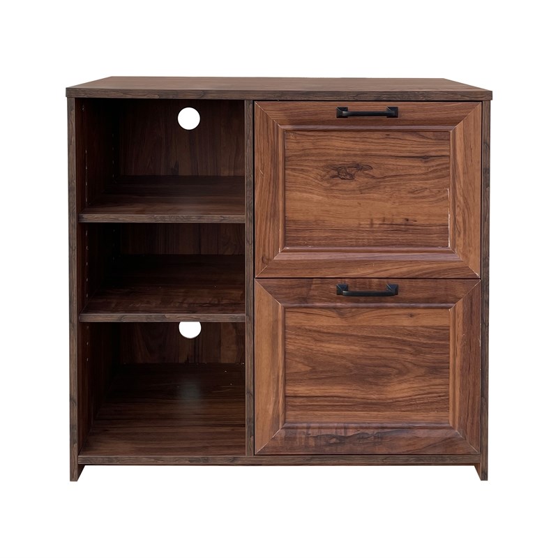AGHDECO Oliwia 2-Drawer Wood Lateral Filing Cabinet in Walnut