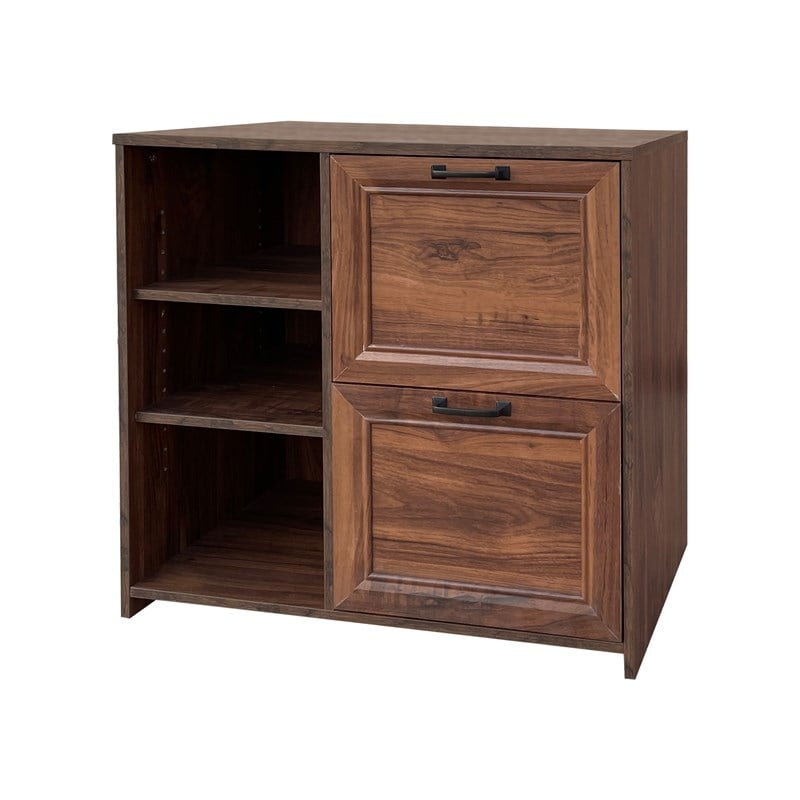 AGHDECO Oliwia 2-Drawer Wood Lateral Filing Cabinet in Walnut