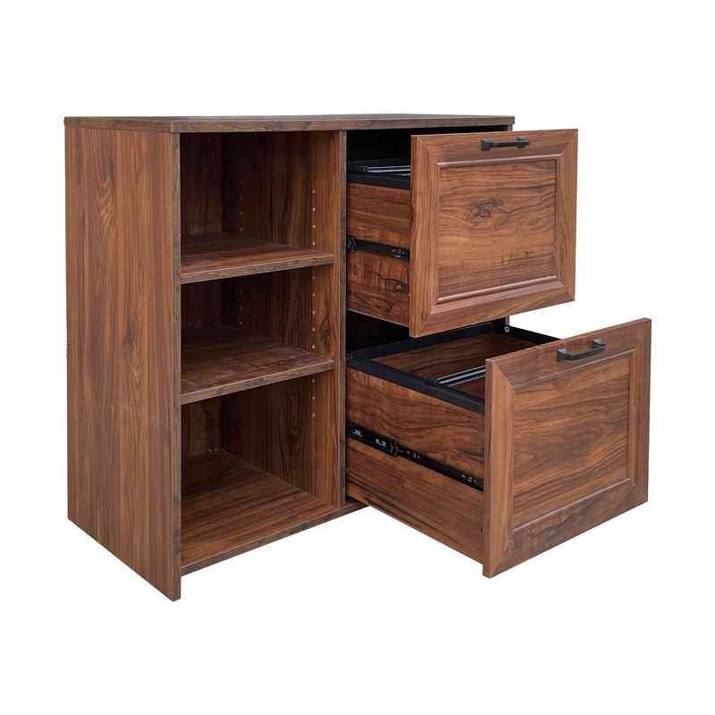 AGHDECO Oliwia 2-Drawer Wood Lateral Filing Cabinet in Walnut